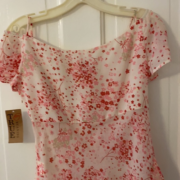 Y2K True Meaning Pink White Print Top NWT Small - Picture 5 of 7